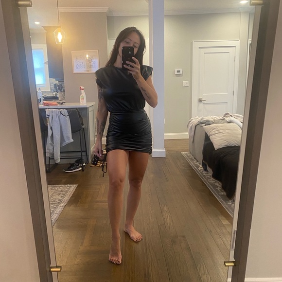 FASHION NOVA FAUX LEATHER DRESS - Picture 2 of 4